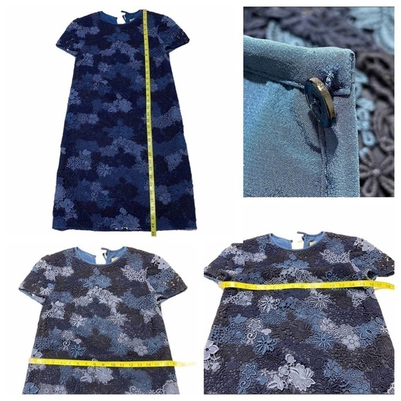 LONDON 'Lian' Print Lace Shift Dress - Picture 2 of 14